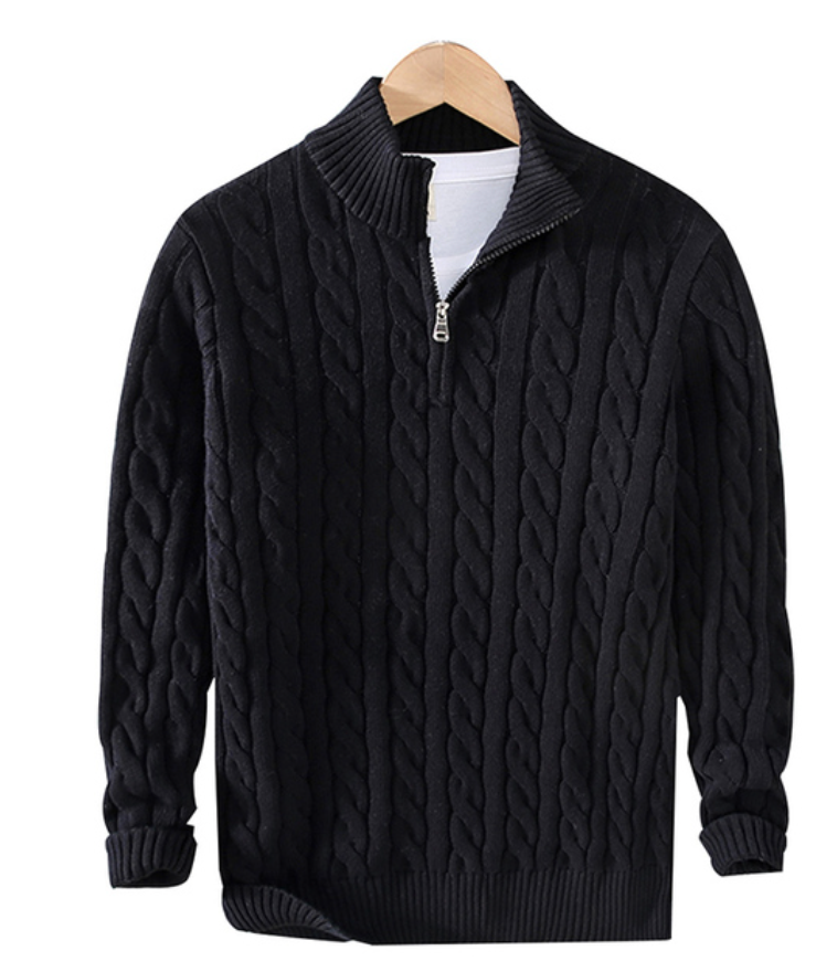 Cable Knit Half-Zip Sweater | Soft Cotton Blend | Smart Casual