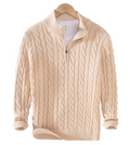 Cable Knit Half-Zip Sweater | Soft Cotton Blend | Smart Casual