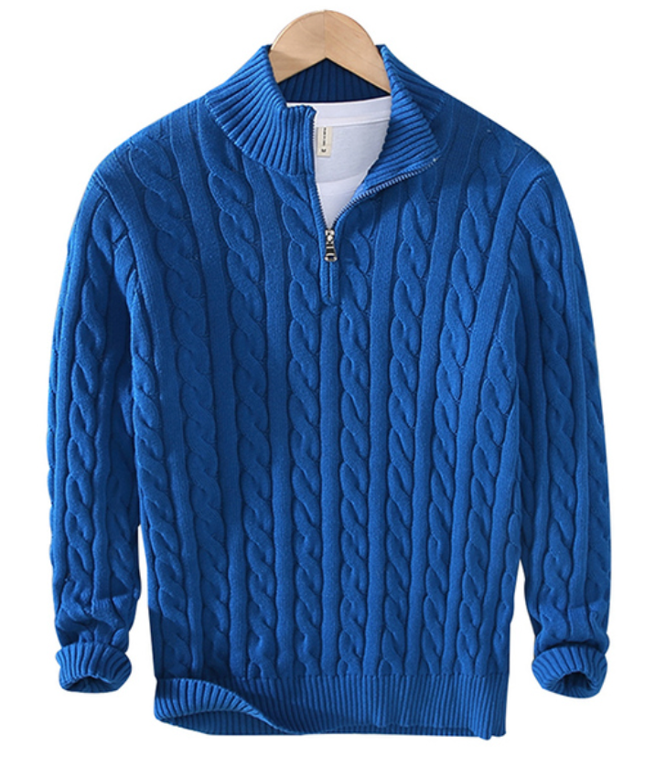 Cable Knit Half-Zip Sweater | Soft Cotton Blend | Smart Casual