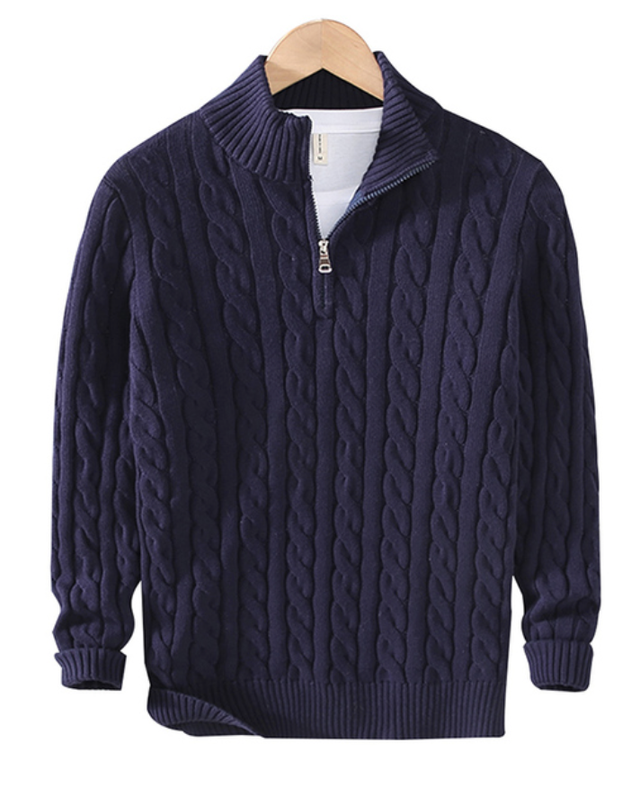 Cable Knit Half-Zip Sweater | Soft Cotton Blend | Smart Casual