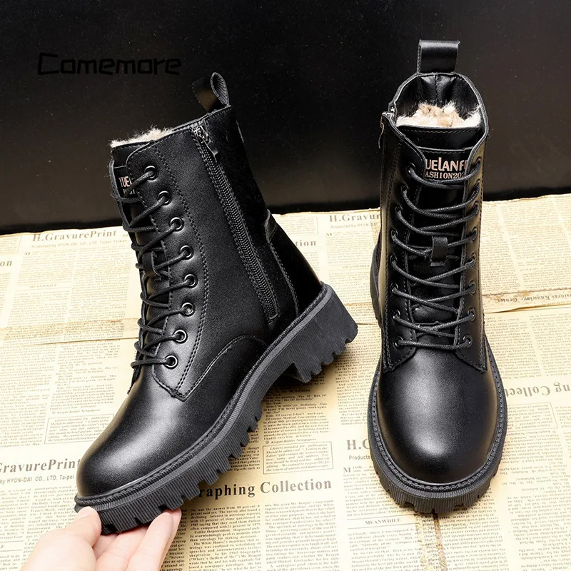 Warm Black Boots | Faux Fur Lining | Winter Wear