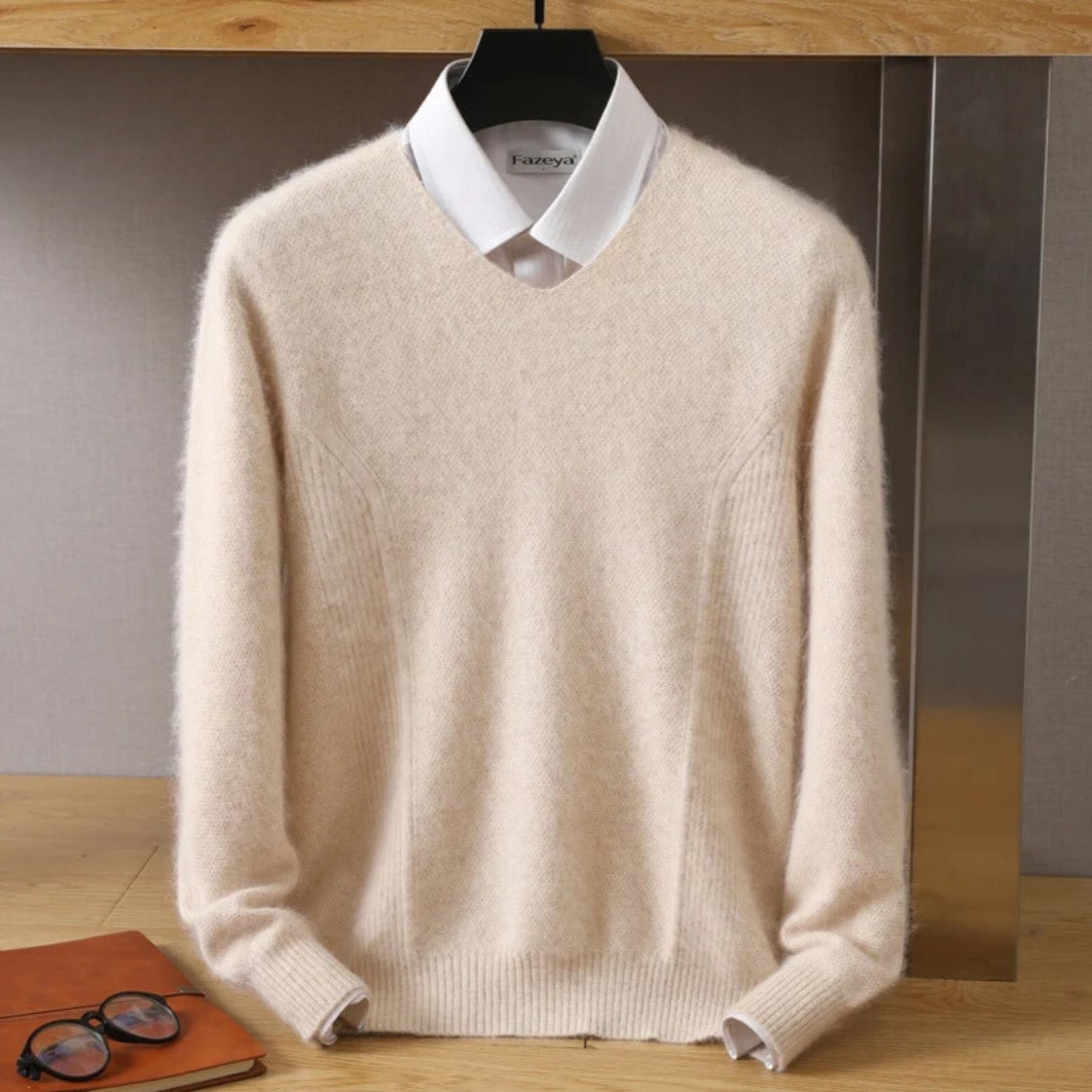 V-Neck Sweater | Mock Collar | Soft and Sophisticated