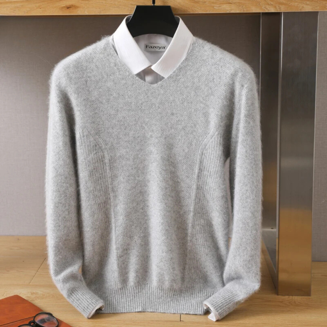 V-Neck Sweater | Mock Collar | Soft and Sophisticated