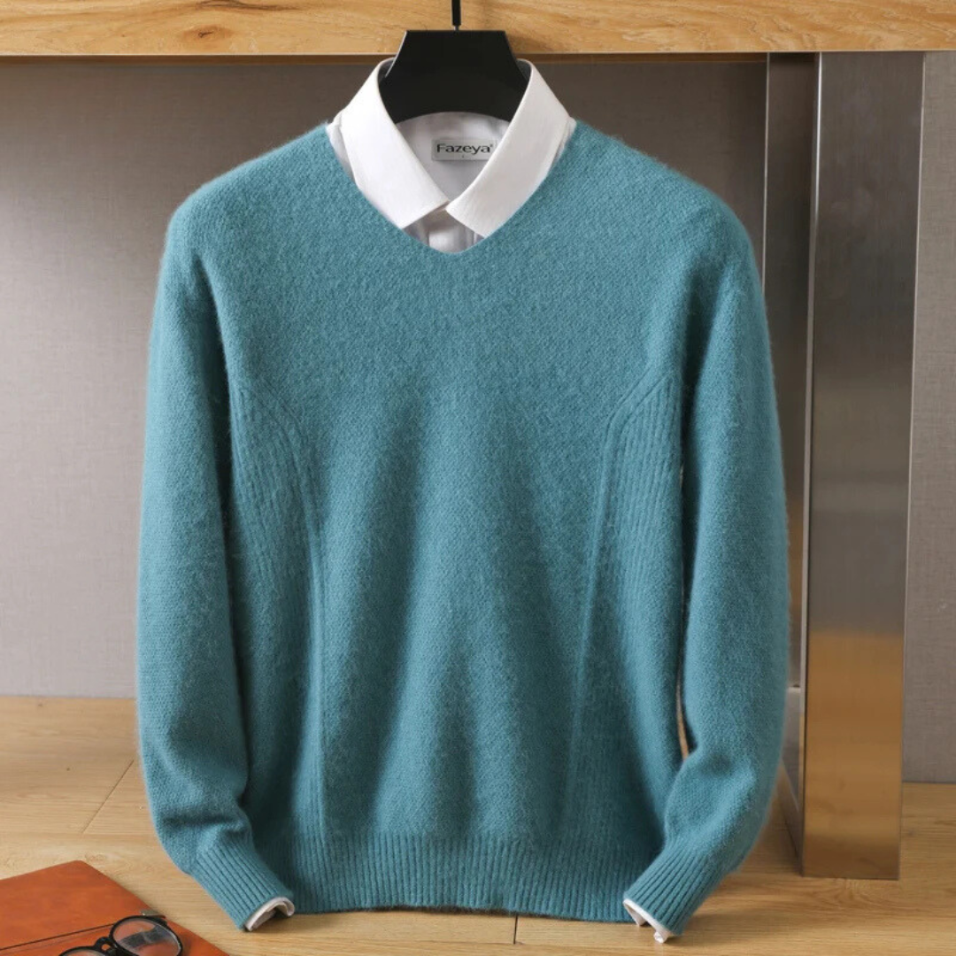 V-Neck Sweater | Mock Collar | Soft and Sophisticated