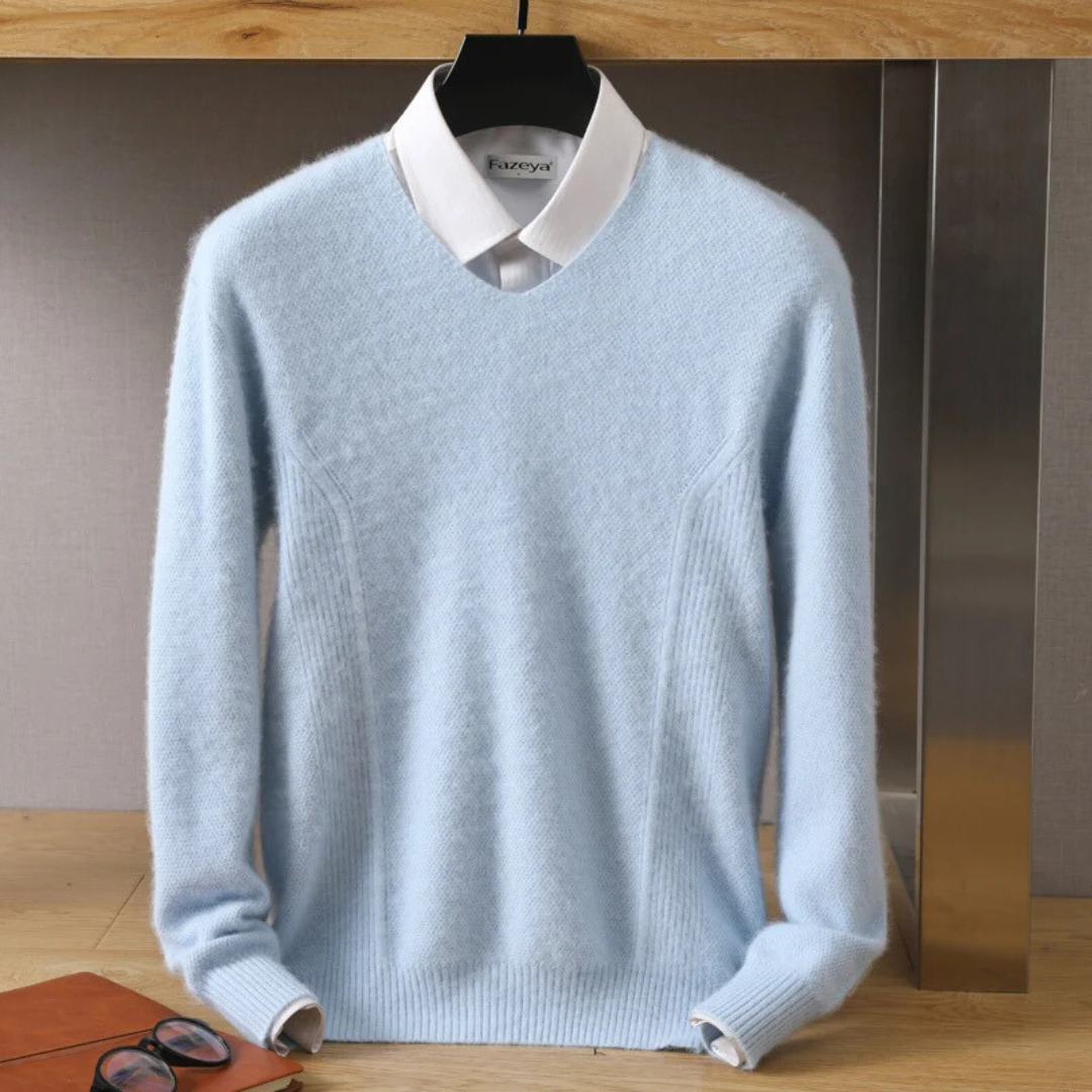 V-Neck Sweater | Mock Collar | Soft and Sophisticated
