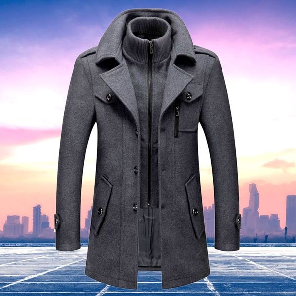 Tailored Trench Coat with Detachable Lining | Wool & Polyester | Warm and Sophisticated