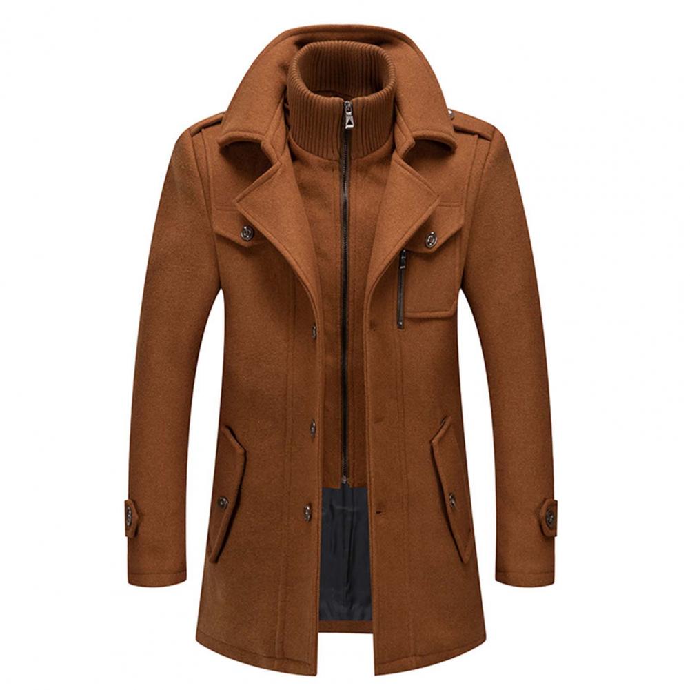 Tailored Trench Coat with Detachable Lining | Wool & Polyester | Warm and Sophisticated
