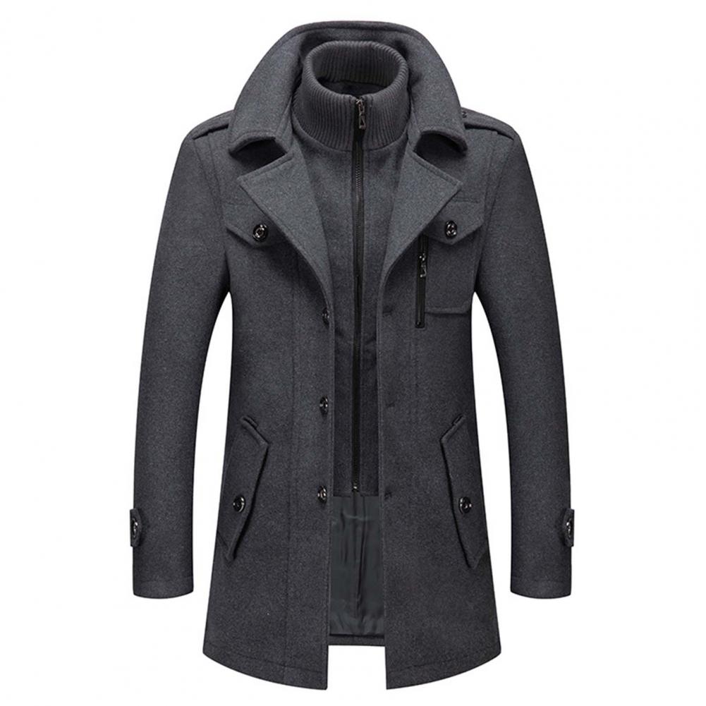 Tailored Trench Coat with Detachable Lining | Wool & Polyester | Warm and Sophisticated