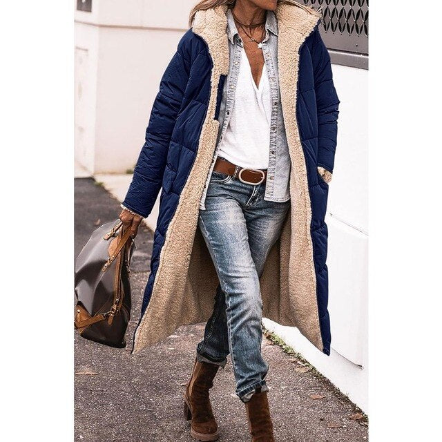 Long Hooded Coat | Teddy Fleece or Quilted | Warm and Stylish