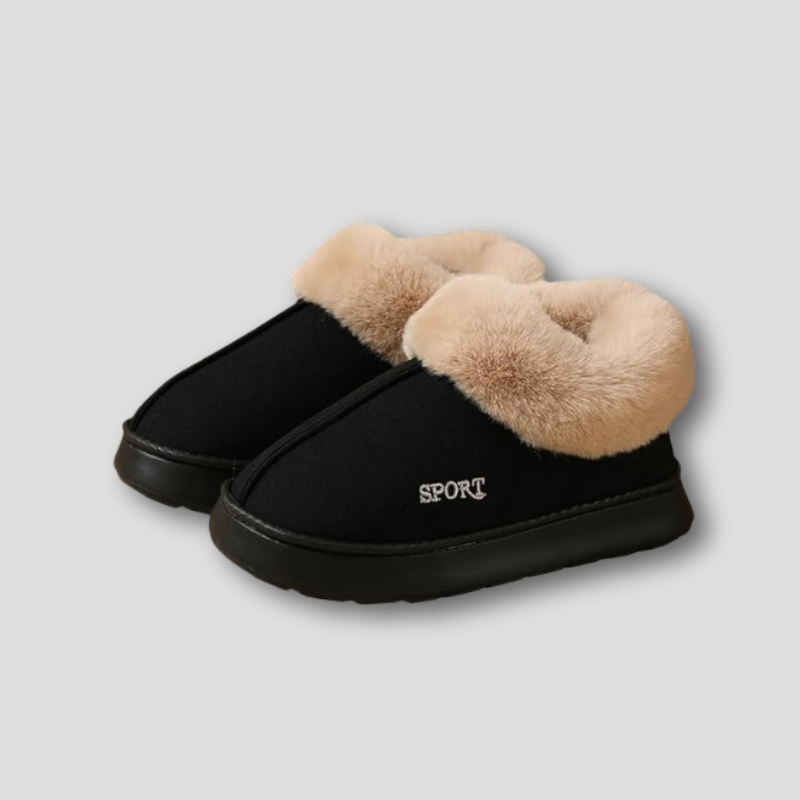 Cozy Pluche Bont Gevoerde Winter Slippers