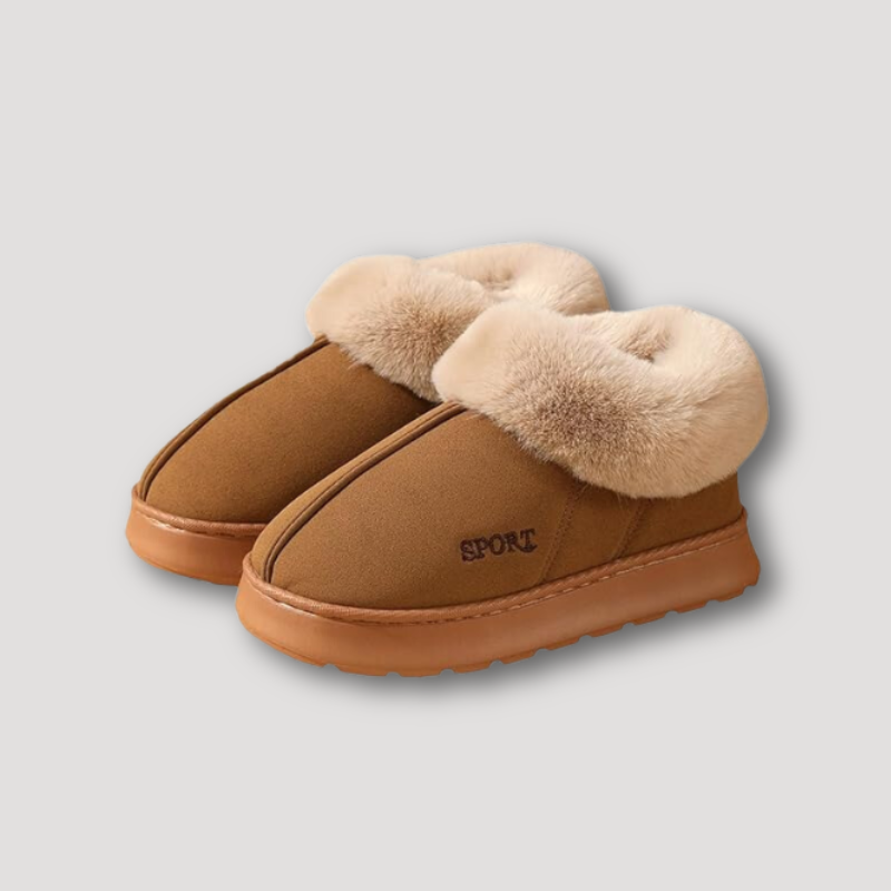 Cozy Pluche Bont Gevoerde Winter Slippers