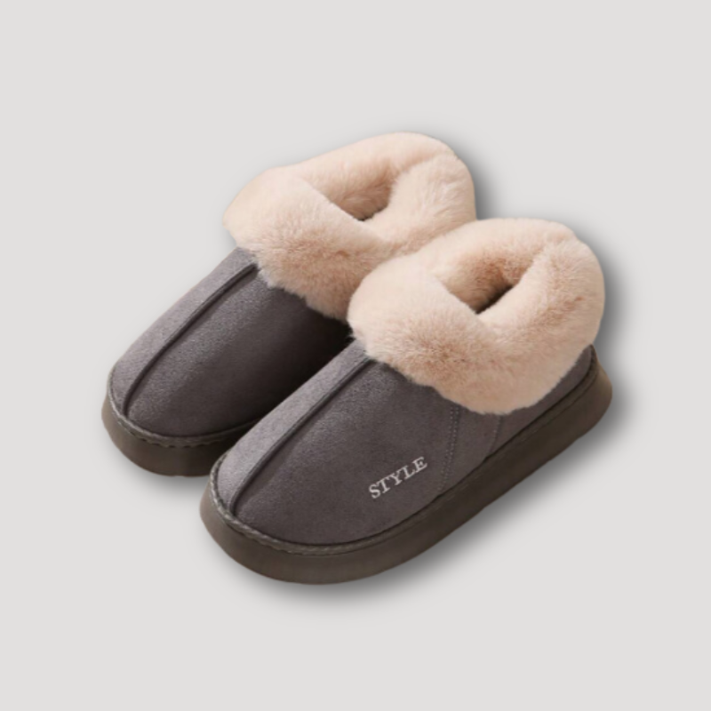 Cozy Pluche Bont Gevoerde Winter Slippers