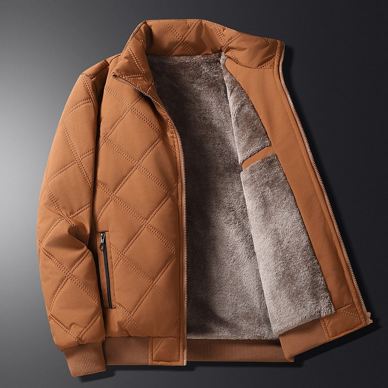 Men's Quilted Jacket | Faux Fur Lining | Winter Warmth