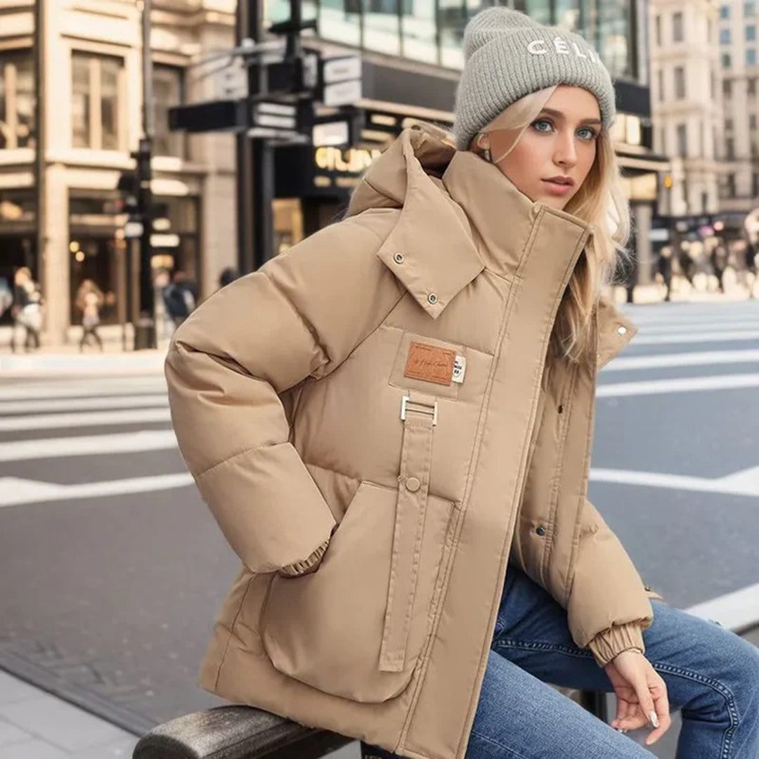 Oversized High-Collar Puffer Jacket | Warm Padding | Stylish and Functional