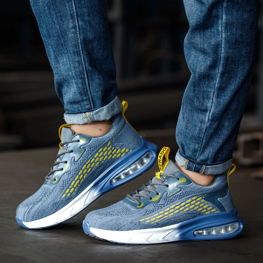 Lightweight Steel Toe Work Sneakers | Breathable Design | Anti-Slip Sole | Industrial Safety Shoes