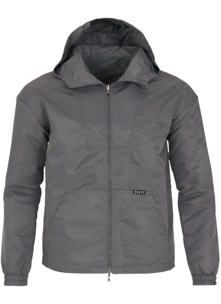 Hooded Windbreaker Jacket | Charcoal Grey | Lightweight and Water-Resistant