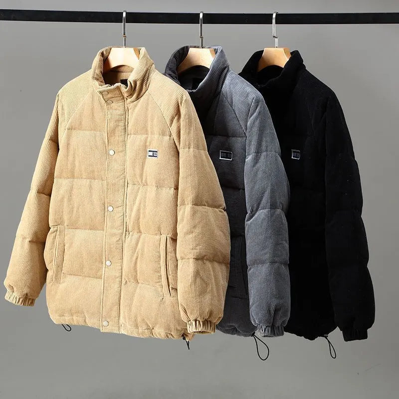 Corduroy Puffer Jacket | Quilted Design | Smart Casual Outerwear