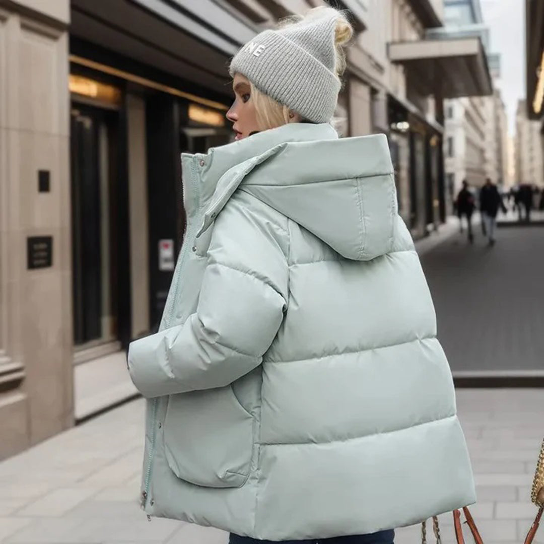 Oversized High-Collar Puffer Jacket | Warm Padding | Stylish and Functional