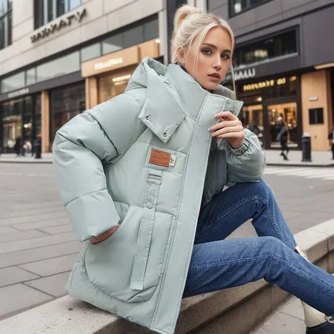 Oversized High-Collar Puffer Jacket | Warm Padding | Stylish and Functional