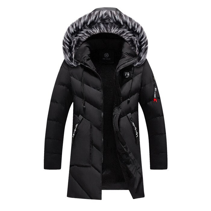 Long Hooded Puffer Coat | Faux Fur Trim | Warm and Stylish