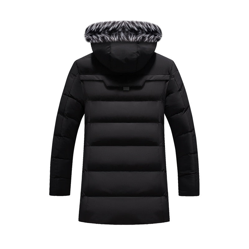 Long Hooded Puffer Coat | Faux Fur Trim | Warm and Stylish