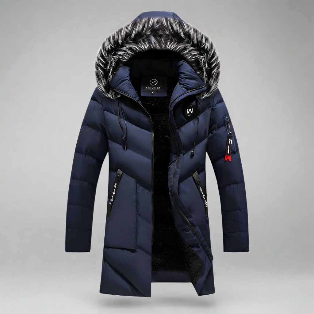 Long Hooded Puffer Coat | Faux Fur Trim | Warm and Stylish