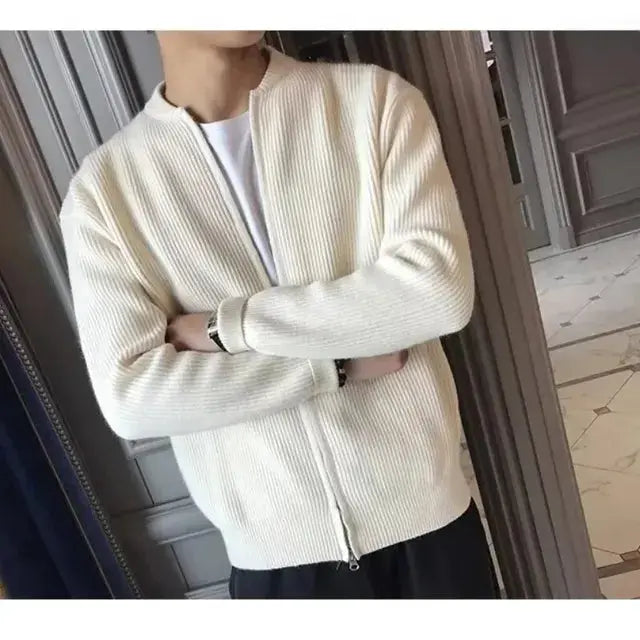 Minimalist Zip-Up Cardigan | Acrylic | Sleek and Versatile