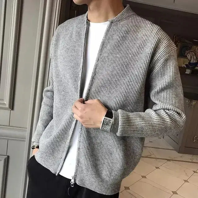 Minimalist Zip-Up Cardigan | Acrylic | Sleek and Versatile
