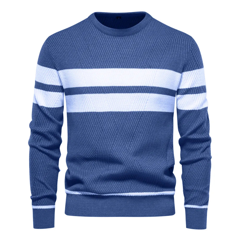 Striped Crewneck Sweater | Slim-Fit | Lightweight and Stylish