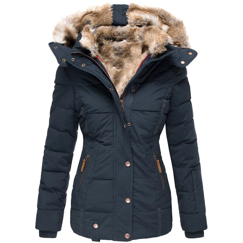 Faux Fur Lined Winter Jacket | Hooded Design | Cold Weather Essential