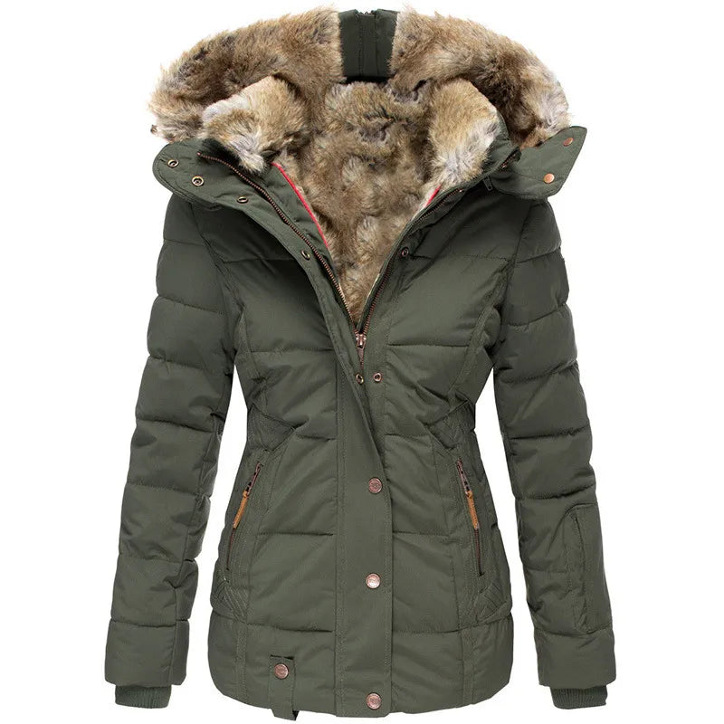 Faux Fur Lined Winter Jacket | Hooded Design | Cold Weather Essential