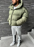 Hooded Puffer Jacket | Olive Green | Warm and Stylish