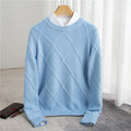 Diamond-Knit Crewneck Sweater | Classic Style | Comfortable Fit