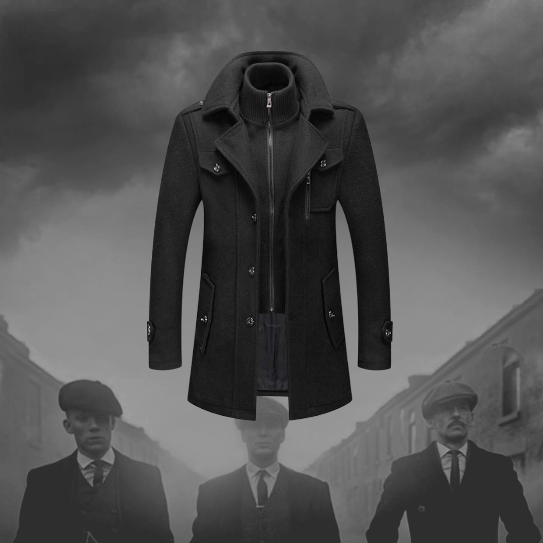 Men's Double-Layer Wool Coat | Warm & Versatile | Classic Peacoat Design