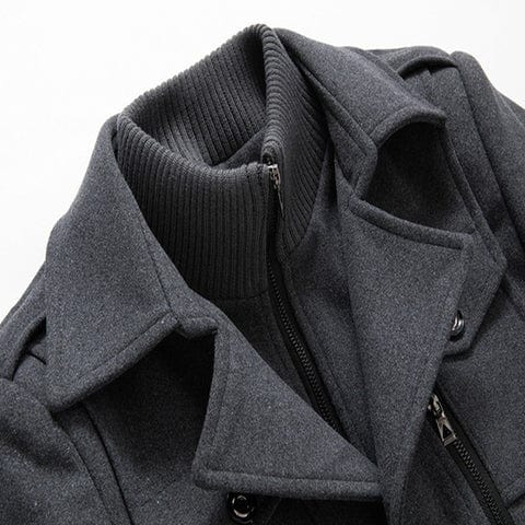 High-Neck Trench Coat | Wool Blend | Tailored Winter Wear