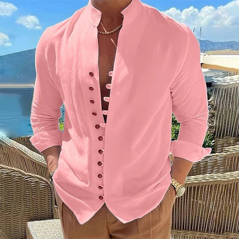 Breathable Long-Sleeve Shirt | Cotton-Linen Blend | Relaxed Summer Style