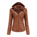 Hooded Faux Leather Biker Jacket | Slim Fit | Stylish and Versatile