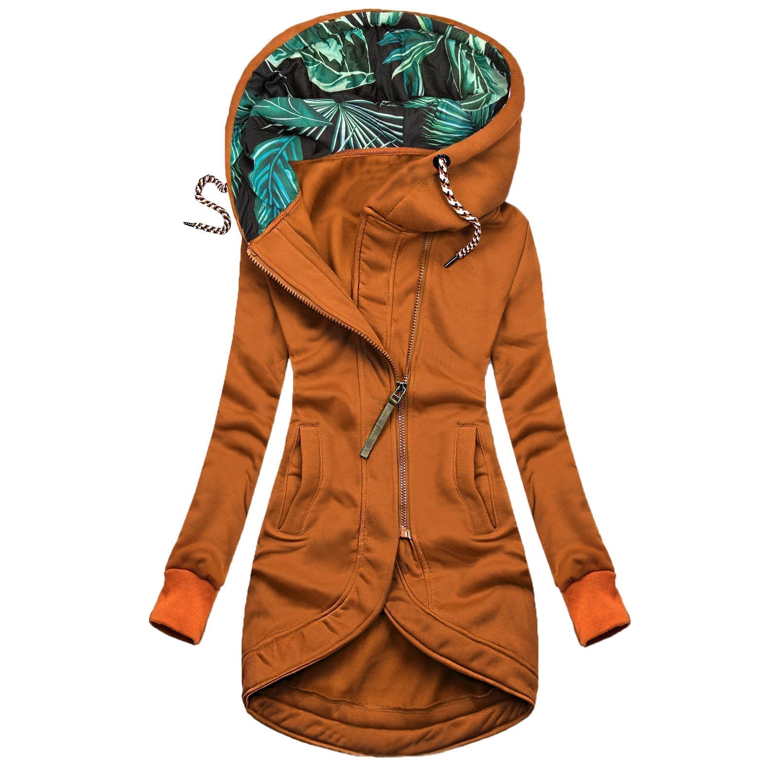 Asymmetrical Zip-Up Hoodie | Warm Lined | Cotton Blend | Casual Outerwear