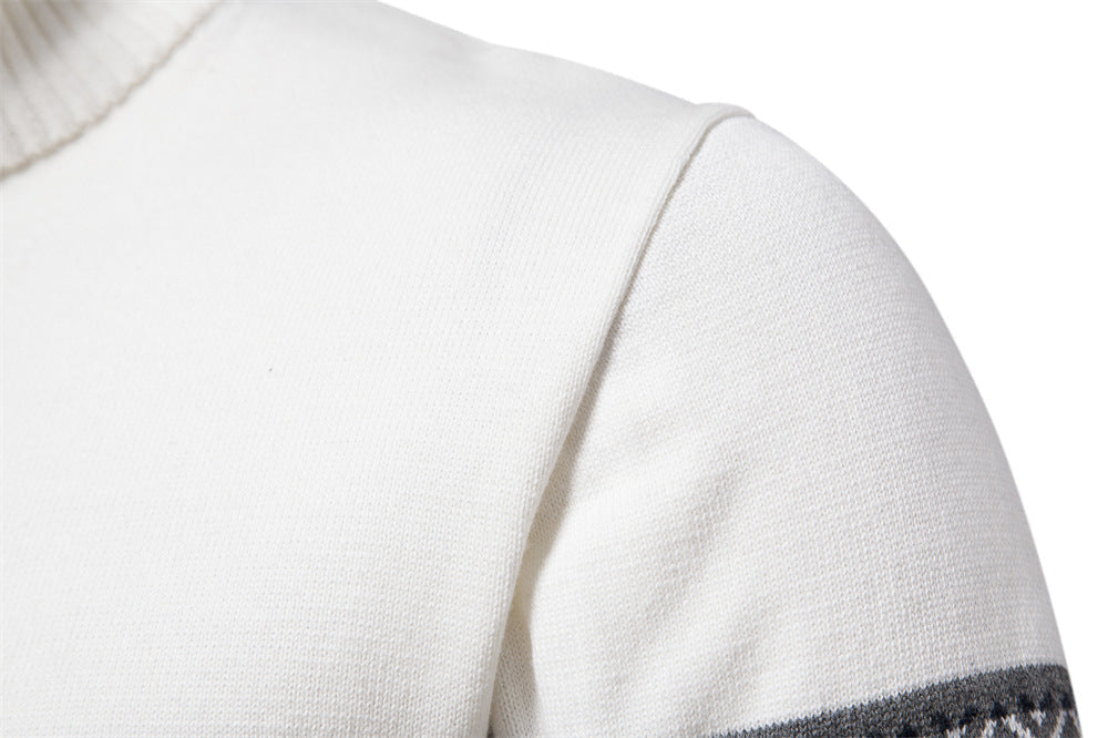 Half-Zip Knit Sweater | Nordic Pattern | Winter Casual Wear