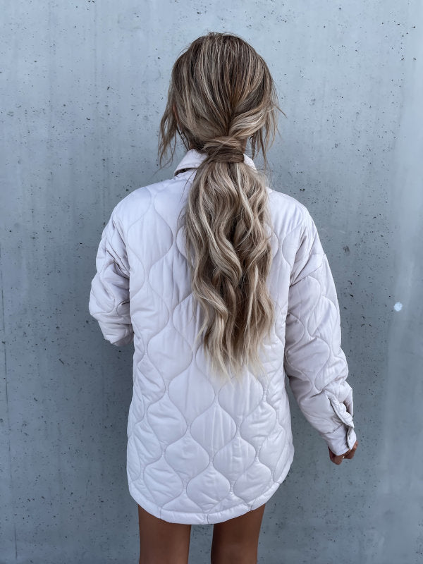 Plaid Cotton-Padded Coat | Collared, Single-Breasted Design | Casual Autumn and Winter Wear