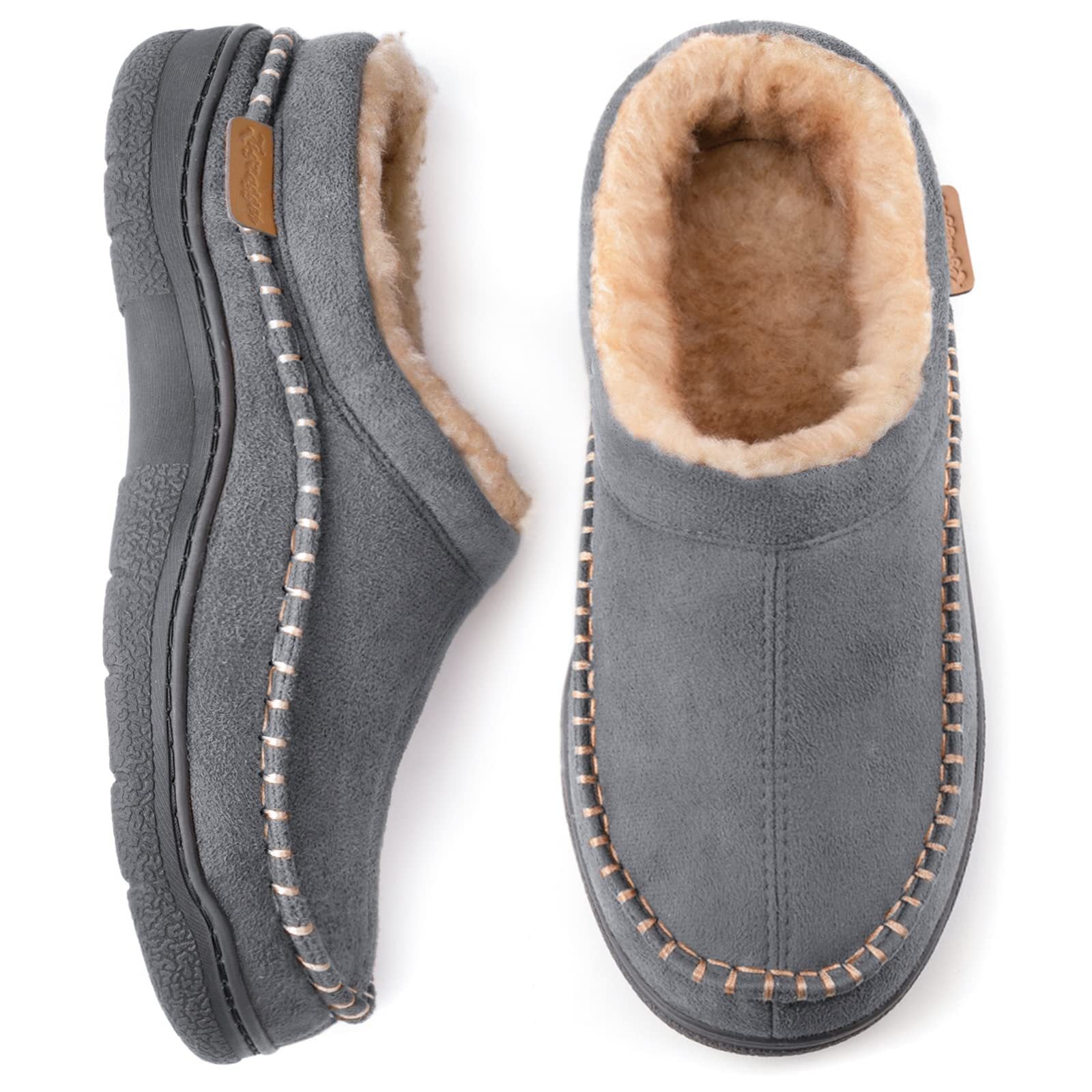 Fleece-Lined Suede Slippers | Warm and Cozy | Anti-Slip Design