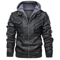 Faux Leather Jacket with Detachable Hood | Rugged & Stylish | Slim Fit