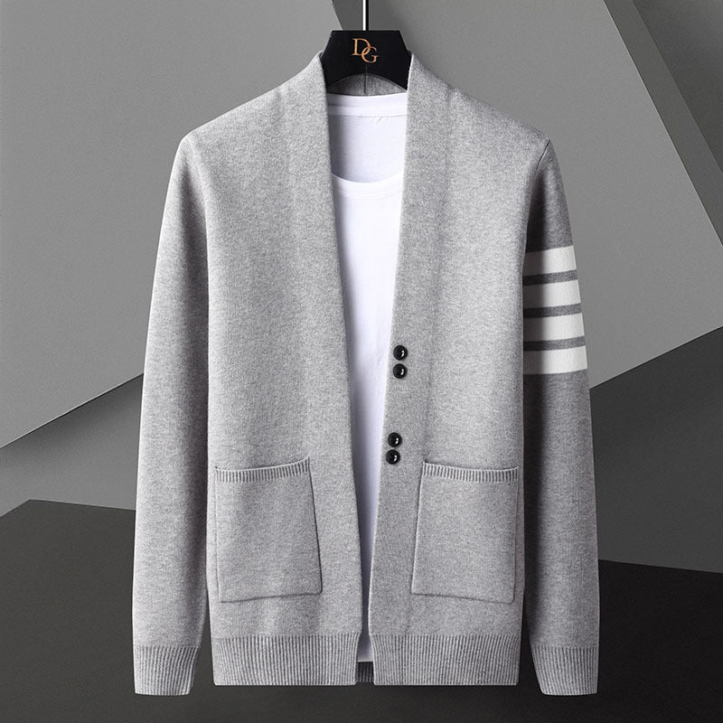 Striped Sleeve Cardigan | Slim-Fit | Modern and Stylish
