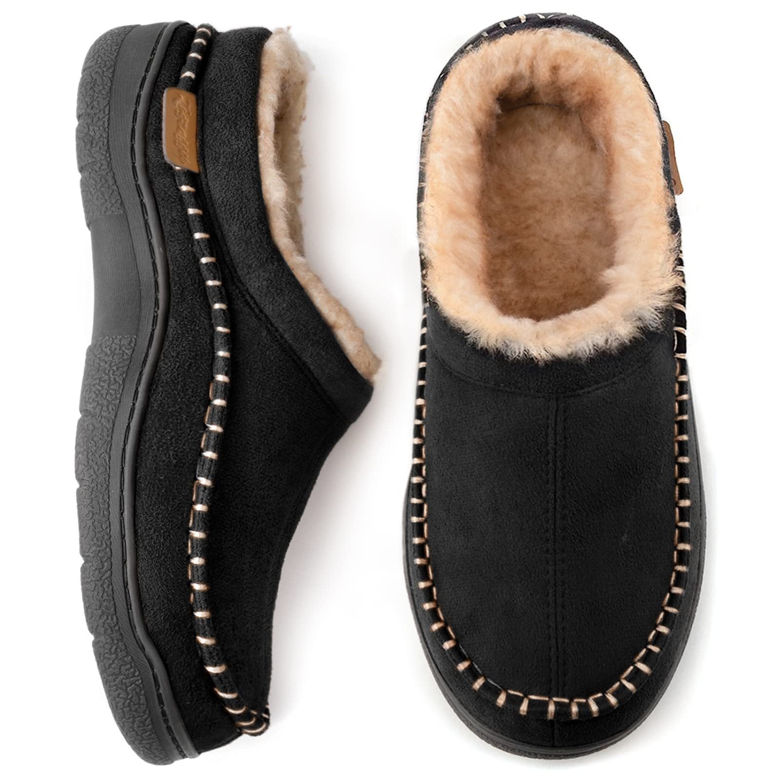 Fleece-Lined Suede Slippers | Warm and Cozy | Anti-Slip Design