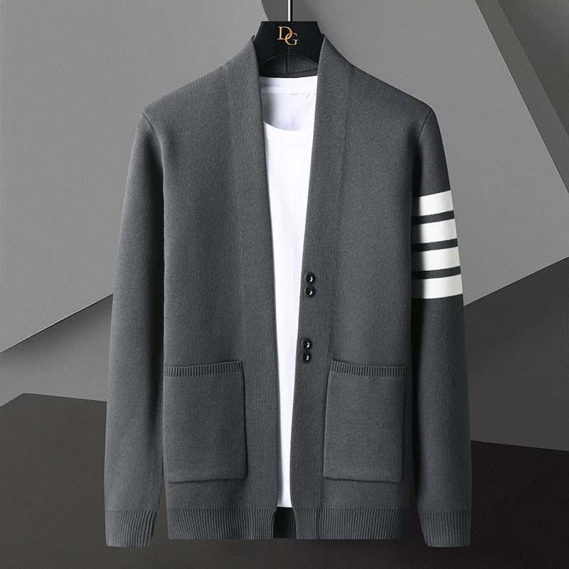 Striped Sleeve Cardigan | Slim-Fit | Modern and Stylish