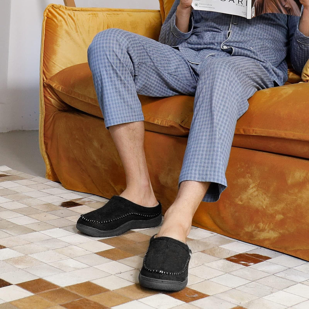 Fleece-Lined Suede Slippers | Warm and Cozy | Anti-Slip Design