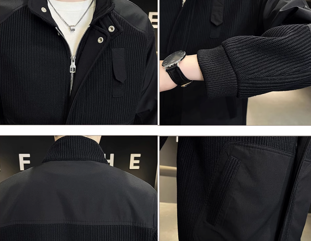 Knitted Patchwork Jacket | Unique Design, Soft Material | Casual and Everyday Wear