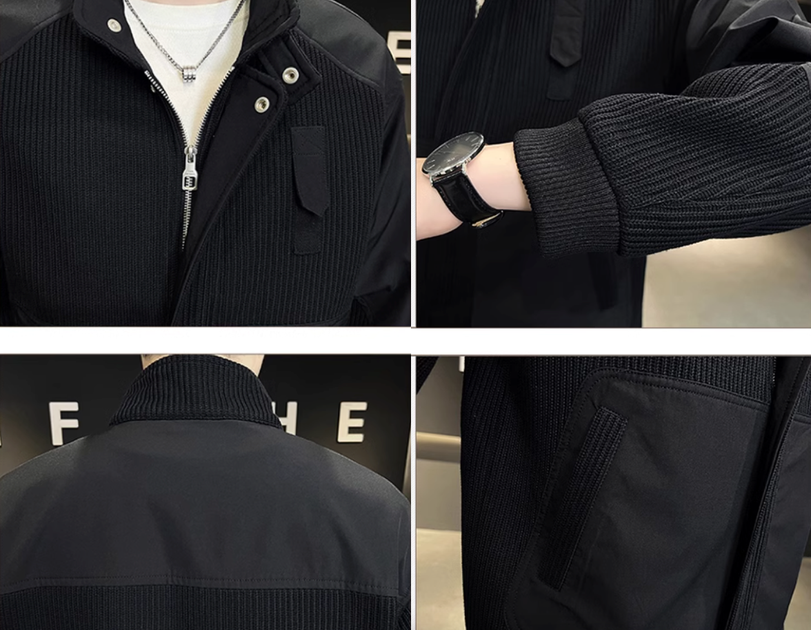 Knitted Patchwork Jacket | Unique Design, Soft Material | Casual and Everyday Wear