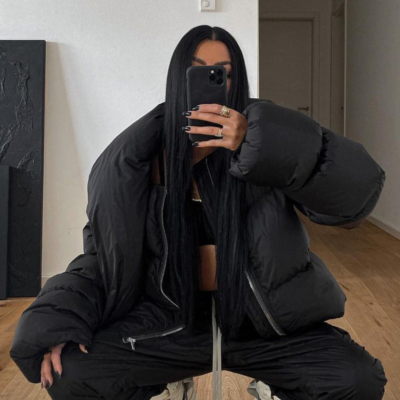 Oversized Cropped Puffer Jacket | Warm & Edgy | Streetwear Essential