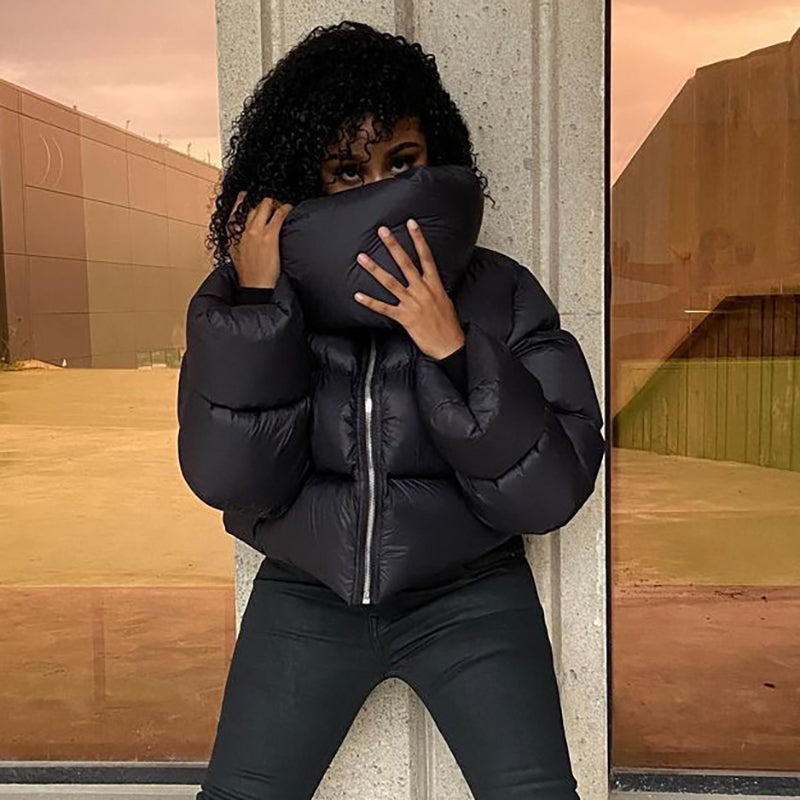 Oversized Cropped Puffer Jacket | Warm & Edgy | Streetwear Essential